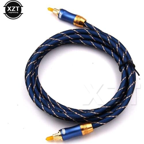 High Quality 2 Meters OD6.0mm Blue Digital Optical Optic Fiber Toslink Audio SPDIF Cable Cord