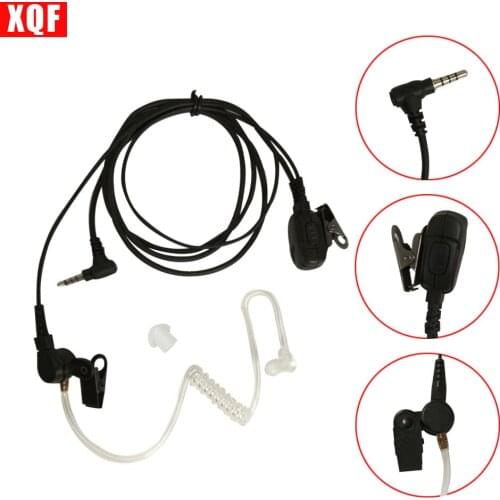 XQF Walkie Talkie Earpiece Mic PTT Headset for YAESU VERTEX 3.5mm 1-Pin Ham Radio Hf Transceiver with Acoustic Tube
