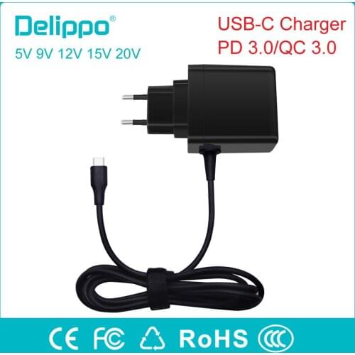 Delippo 45W USB Type C Charger Fast Type-C Wall Charger Mobile Phone PD Charger for Nintendo Switch Macbook Nexus 6P/5X Lumia950