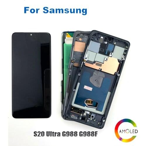 6.9'' Super AMOLED LCD Display + Touch Screen Digitizer Assembly for Samsung Galaxy S20 Ultra G988 G988F Repair Parts+tools