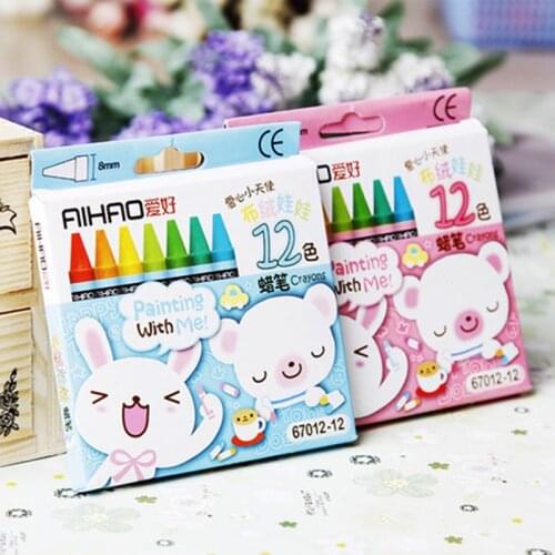 Creative New Rabbit Pig 8 Colors 12 Colors Non-Toxic Crayon Oil Painting Stick Kids Student Pastel Pencils for Drawing