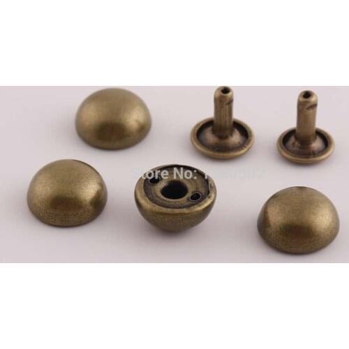 100sets 12*11mm Bronze Color Top Quality Rapid Rivet Double Cap Rivets for Clothing Diy Handmade Accessories
