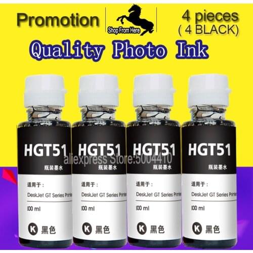 100ML Bottle Dye Ink For HP GT5810 GT5820 Series Inkjet Printer For GT 5810 GT 5820 450 455 457 515 530 615 Refill Dye Ink GT51