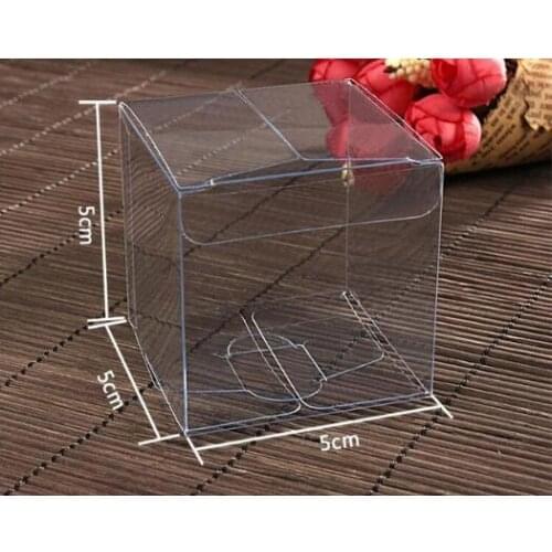 100PCS 5*5*5cm Transparent waterproof Clear PVC boxes Packaging small plastic box storage event&party supplies