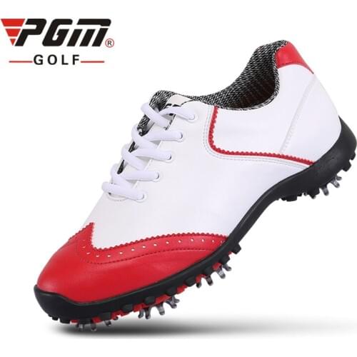 2020 Pgm Womens Golf Shoes Professional Women Breathable Lace Up Sports Shoes Slip Resistant Shoes With Spikes AA51023