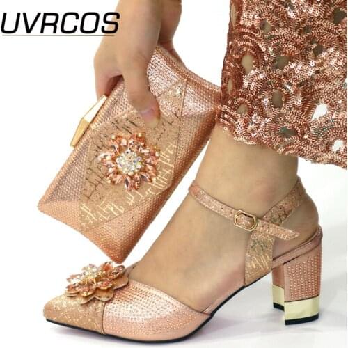 2021 Lastest Noble And Elegangt Fashionable Special Style Ladies Shoes and Bag Set in Green Color for Party and Wedding