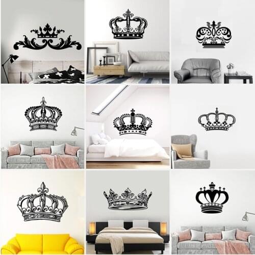 21 styles Royal Crown Vinyl Wall Stickers King Queen Decal Art Mural Home Decor Kids Bedroom Stickers Gift
