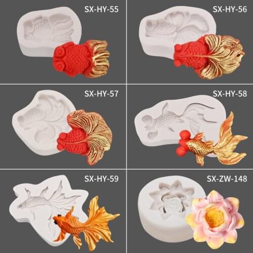 3D Koi Fish Shape Plastic Cake Chocolate Jelly Sugar DIY craft Mould Rice Mold Cake Decorating Moulds Baking Tool Decorator