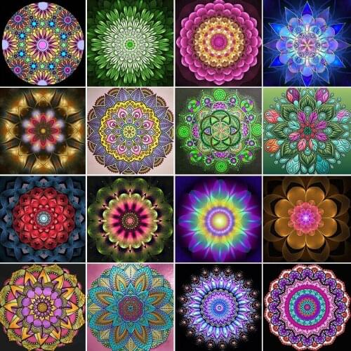 5D Diy Diamond Painting Flowers Mandala Abstract Cross Stitch Kits Mosaic Embroidery Religious Crystal Icon Home Decoration Gift