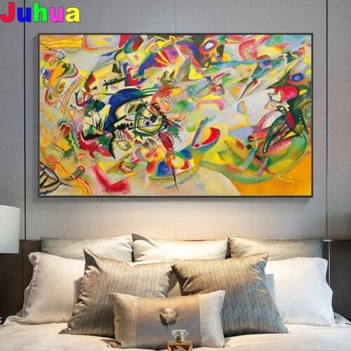 Kandinsky Famous Painting Line Color Block Abstract Art 5D DIY Diamond Embroidery diamond Stitch Kit Full Diamond Painting
