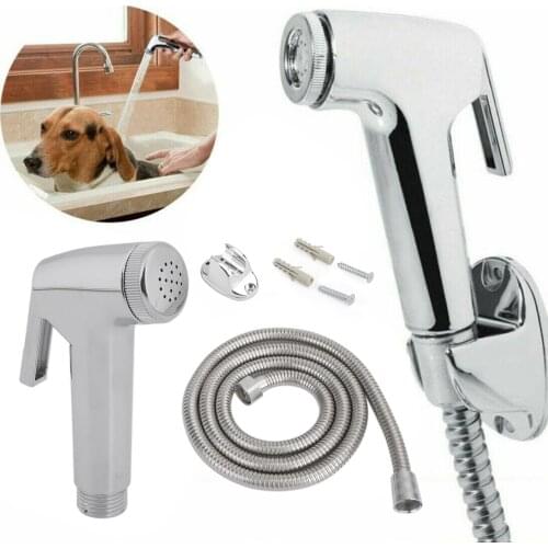 Areyourshop Stainless Steel Bidet Sprayer Shattaf Bathroom Toilet T-Adapter & Hose Kit