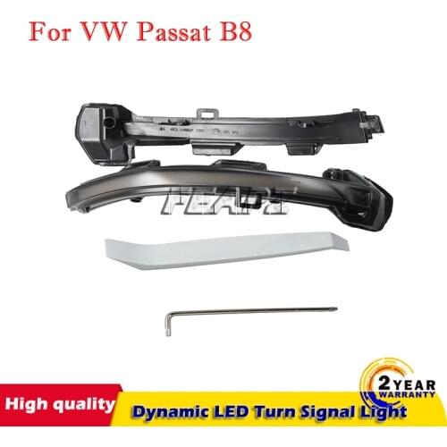 2pcs For VW Passat B8 Arteon 2015 - 2019 Car Dynamic LED Turn Signal Light Rearview Mirror Blinker Indicator