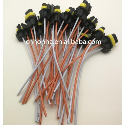 Free shipping 10/20/50pcs 2.8mm black 2 way female automotive connector pigtail