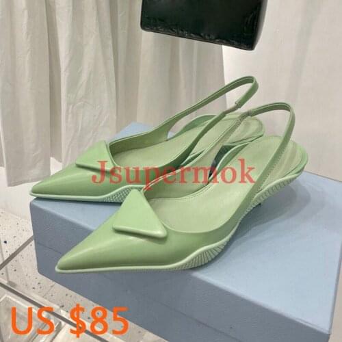 New Classics sandals High heels for women summer High quality Cow patent leather Pointed Luxury brand sandals