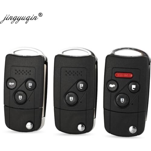 Jingyuqin 10pcs Modified Folding Remote Car Key Shell Case for Honda Accord Fit 2/3/4 Button Flip Key Cover