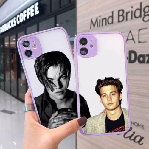 Leonardo DiCaprio Phone Case For iPhone 12 11 Mini Pro XR XS Max 7 8 Plus X Matte transparent Purple Back Cover