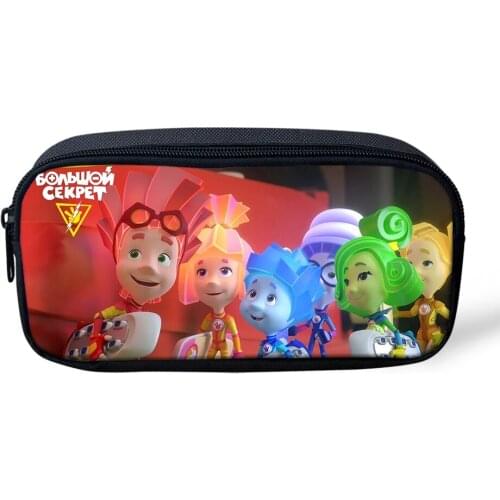 HALYUNASC Childrens School Pen Bag Russian Cartoon The The Fixes Pattern Pencil Case Kawaii Students Stationery Organiser