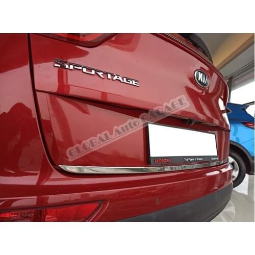 For Kia Sportage 2016-2019 Chrome Tailgate Trunk Trim Bottom Lath Body Car Auto Accessory Diffüser Spilitter Car-styling