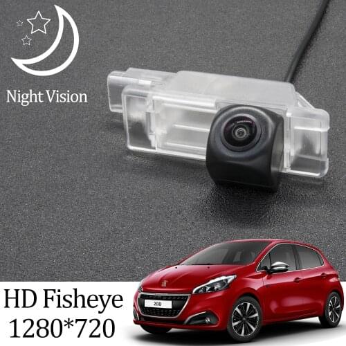 Owtosin HD 1280*720 Fisheye Rear View Camera For Peugeot 208 2012 2013 2014 2015 2016 2017 2018 2019 Car Parking Accessories