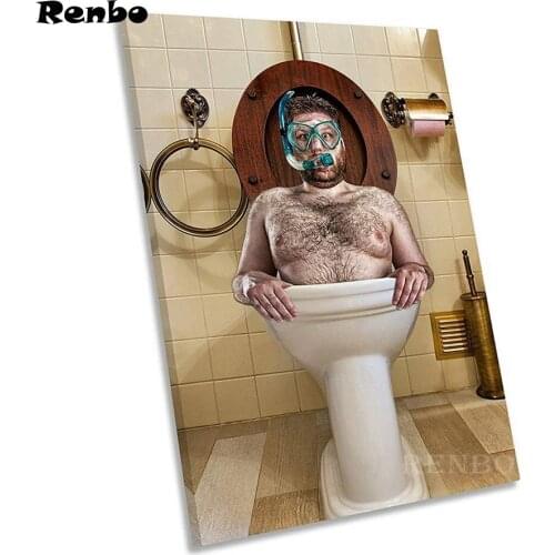 Diy 5D Square Round Diamond Painting Cross Stitch "Funny man in the toilet"Diamond Embroidery Pattern Full Diamond Mosaic Decor