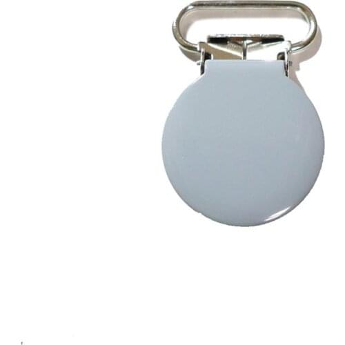 25pcs 20mm 3/4" #33 GREY Round Pacifier Clips