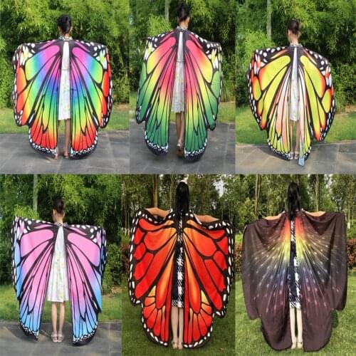 Hot-Sale Multicolor Butterfly Wings for Kids Child Shawl Fairy Dance Costume Accessories Girls Butterfly Cape Costume Wings