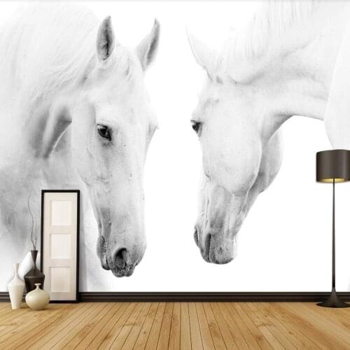 Milofi custom 3D wallpaper mural white horse photography living room background wall decoration painting wallpaper