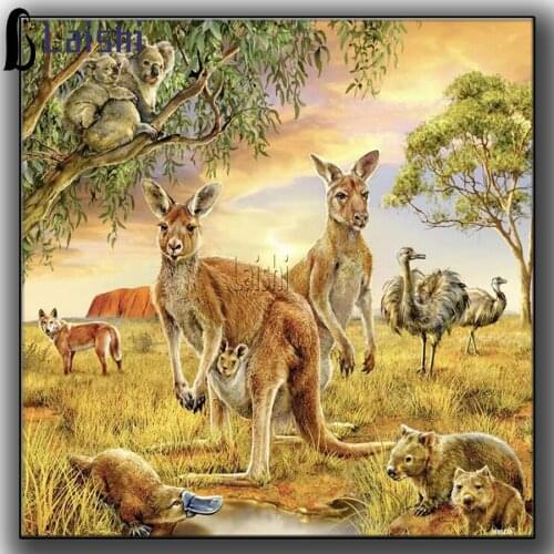 Cross Stitch Kit DIY animal Diamond Embroidery Kangaroo ostrich Full Square Round drill Diamond Painting Mosaic Home Decor