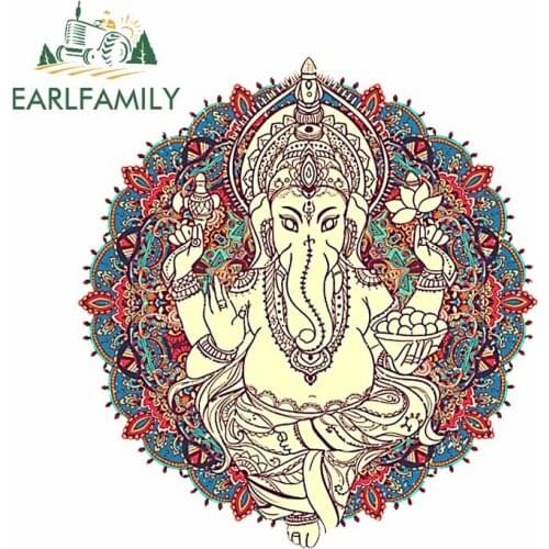 EARLFAMILY 13cm x 12.1cm For Ganesha Body for Car Decal Motorcycle Stickers 3D Funny Waterproof Personality Occlusion Scratch