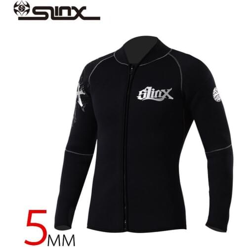 Slinx 5mm Neoprene Scuba Dive Clothing Snorkeling Jacket Wetsuit Top Coat High Elastic Spearfishing Kite Surf Windsurf Swimwear