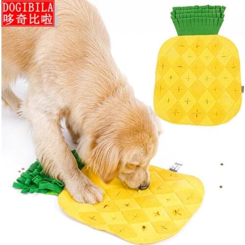 New pet smell blanket molars dog sniff toy supplies pineapple sniff pad puppy toys plush interactive dog toys