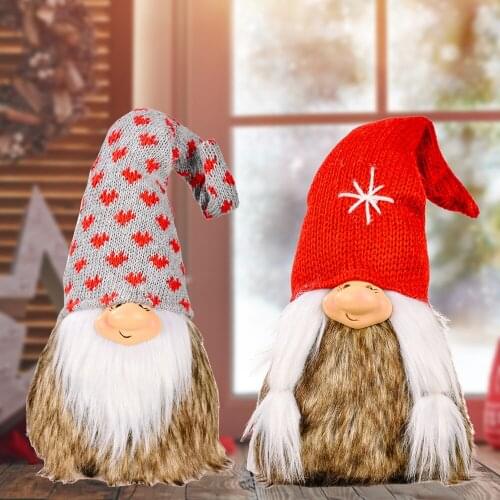 New Christmas Decoration Christmas Knitted Hat Rudolph Doll Ornaments Doll Dolls Childrens Holiday Gifts