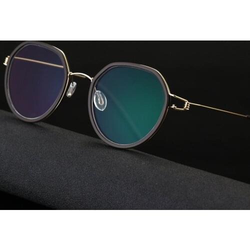 Retro glasses frame men titanium alloy Pure Hand-made eyeglasses frames women spectacles Anti Blue Ray Clear No screws eyewear