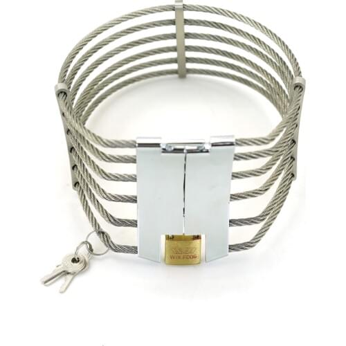 2019 New Stainless steel Collar,sex Posture slave wire Collar with Lock Joints/sex restraint collar for couples