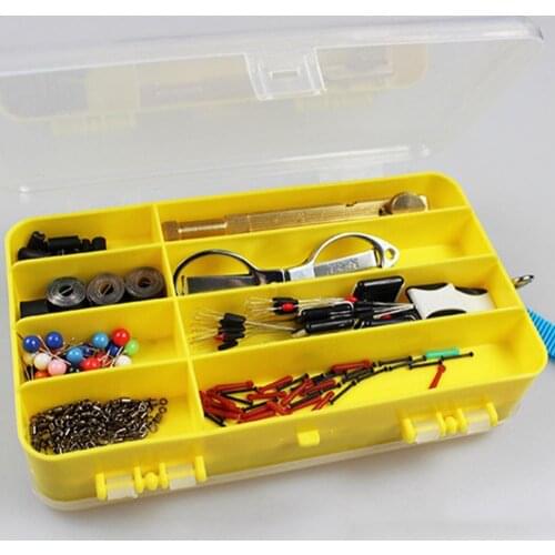 Fishing Tackle Box Portable Multi Grids Double Sided Fishing Lures Tackle Hooks Baits Box Storage Case