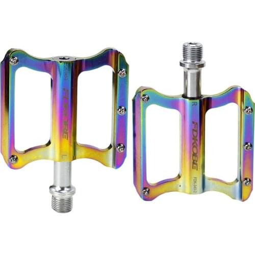 MTB colorful pedals ultra-light aluminum alloy plating self-lubricating bearings+sealed bearings road bike folding bike pedals