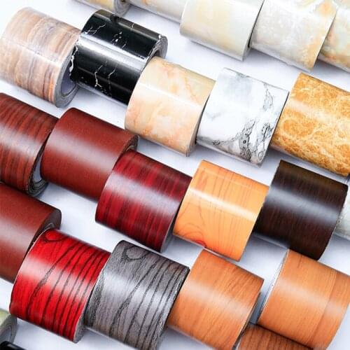 10 Meters/Roll Self Adhesive Wall Skirting Waterproof Waist Line Wood Marble Wallpaper Living Room Decorate Border Floor Sticker