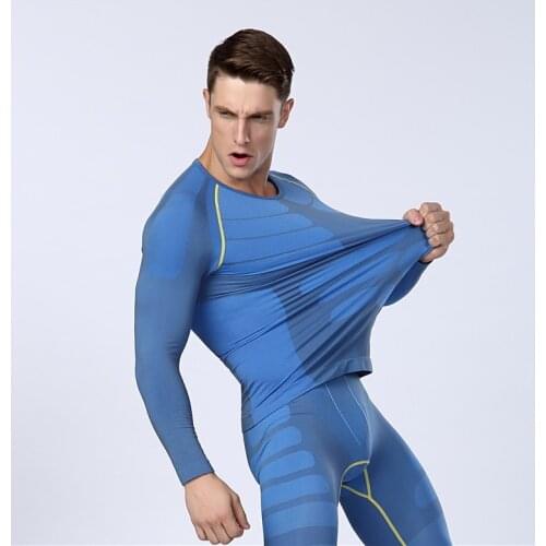 Brand Thermal Underwear Men underwear sets compression sport fleece sweat thermo underwear men Fitness clothing