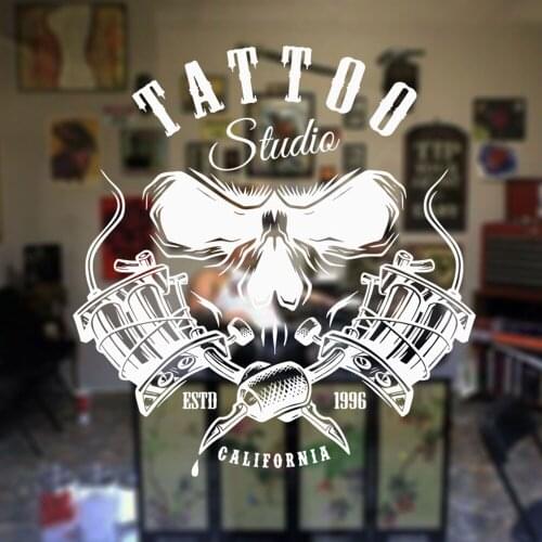 Tattoo Shop Sign Wall Stickers Art Studio Vinyl Tattoo Salon Window Wall Decals Modern Beauty Salon Wall Decoration M194