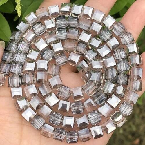 High Quality Sliver Gray Square Shape Upscale Austrian Crystal Beads Loose Quadrate Glass For Jewelry Making DIY Accessories