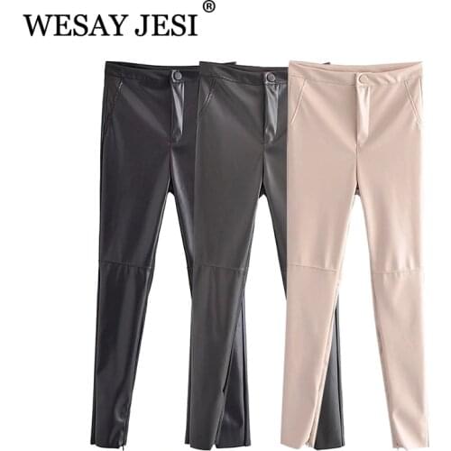 Женские кожаные брюки Wesay Jesi China At AliExpress