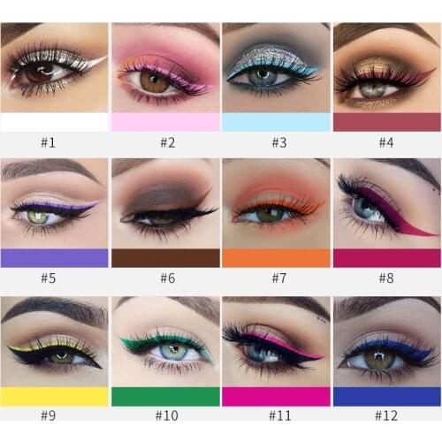 Colorful Liquid Eyeliner Matte Tint Quikly Dry Waterproof Liquid Eyeliner Brown Color Eye Liner Makeup