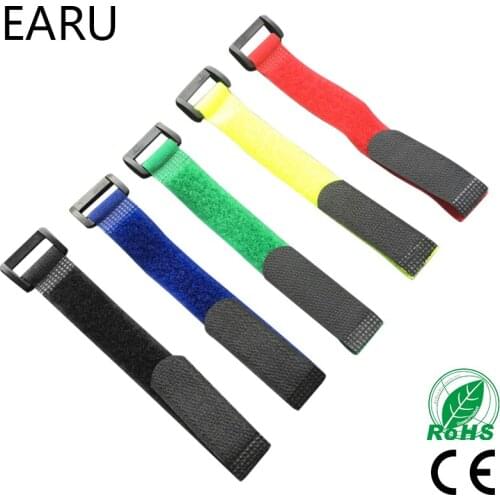 10pcs 8inch Self Adhesive Reusable Cable Tie Nylon Fastener Hook and Loop Strap Cord Ties PC TV Organizer 20cm Length 2cm Width