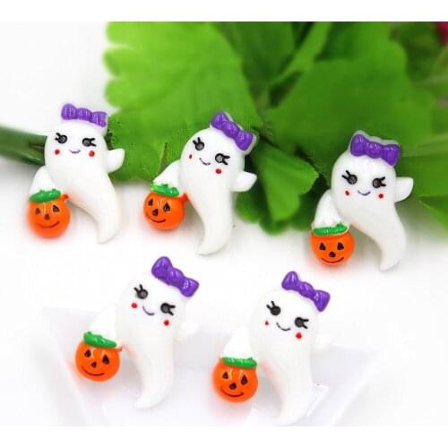 10pcs/lot kawaii flat back resin Halloween skull for kids DIY resin cabochons accessories about 25mm