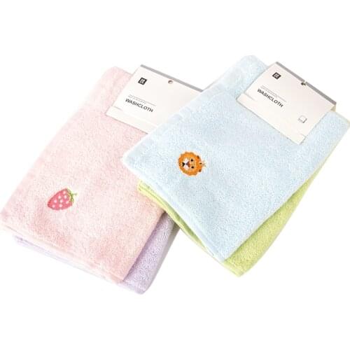 2PCS/Lot Cute Children Towel Hand Towel Cotton Kid Bath Towels Washcloth Toddler Soft Bathing Bathroom Towels for Children