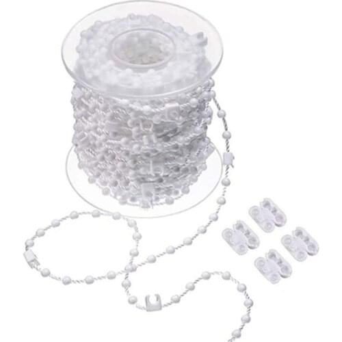 20 Pcs White Plastic Curtain Chain Connector Roller Blinds Pull Cord Connector