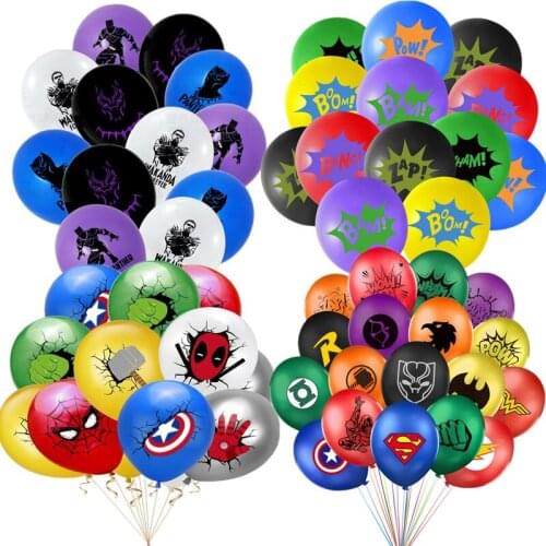 30/50/100 Pcs Marvel Theme 12 Inch Latex Party Balloon Superhero Spider Man Hulk Baby Birthday Party Decorations Kids Toy Gifts