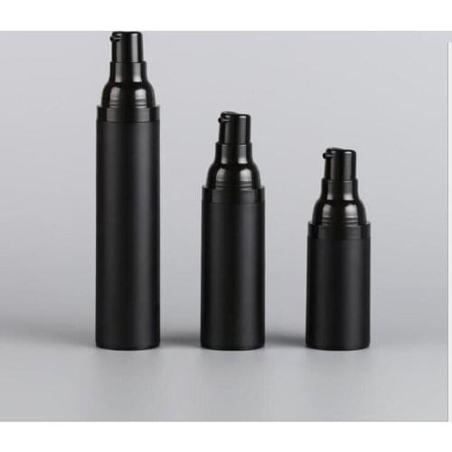 30ML frosted black airless bottle black pump lotion emulsion serum foundation hyaluronic toner sport removal skin care packing