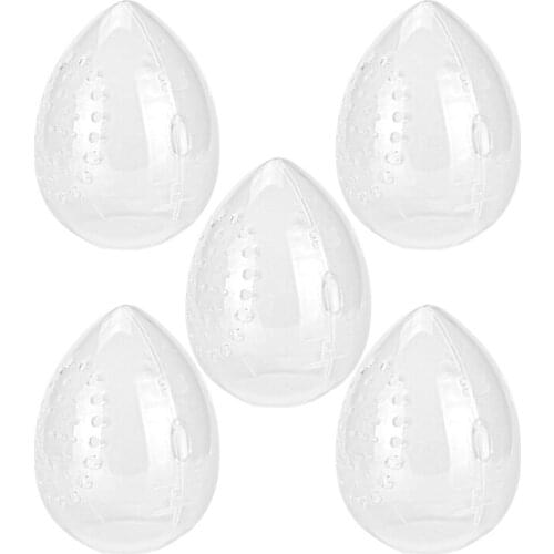 5 Pieces Portable See-Through Beauty Sponge Stand Powder Puff Storage Box with Many Breathable Holes Gifts for Womens