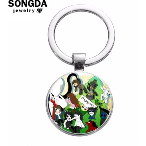 SONGDA Jeff And Jane The Killer Keychain Creepypasta Creepy Pasta Ticci Toby Printed Gothic Key Chain Halloween Gift for Friends